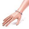 Evil Eye Resin Bead & Starfish Alloy Rhinestone Braided Beaded Bracelets for Girl Women BJEW-JB08740-05-7