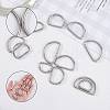 40Pcs 4 Styles Iron D Rings IFIN-SP0001-22P-4