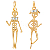 6Pcs 2 Styles Halloween Brass Micro Pave Cubic Zirconia Pendants ZIRC-BBC0002-76-1