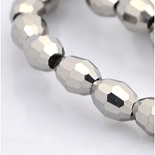 Full Plated Glass Faceted Rice Beads Strands GLAA-A030A-FP01