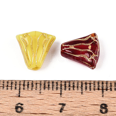 Flower Glass Beads GLAA-T025-35M-1