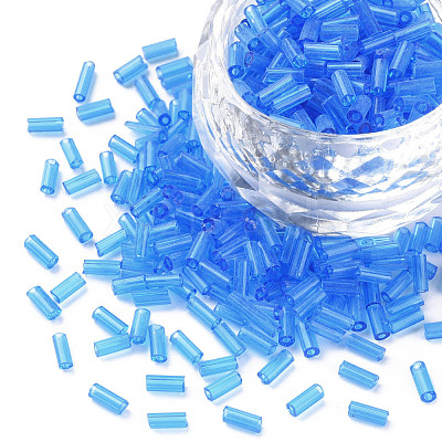 Transparent Glass Bugle Beads SEED-N005-001-C10-1