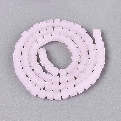 Frosted Imitation Jade Glass Beads Strands GLAA-N072-01A-C02-1