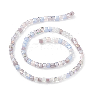 Gradient Color Electroplate Glass Bead Strands X1-GLAA-E042-05D-1