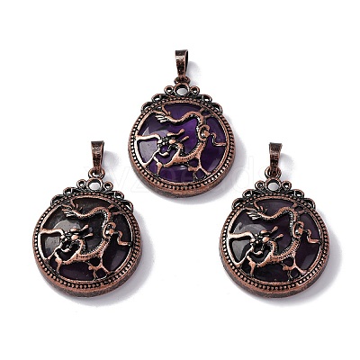 Natural Amethyst Pendants G-A241-02R-21-1