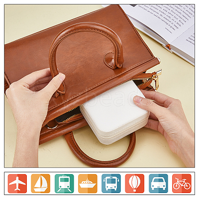 Square PVC with lint Jewelry Storage Zipper Box CON-WH0099-03B-1