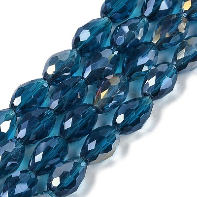 Transparent Electroplate Glass Beads Strands EGLA-N013-T4mm-B25-1