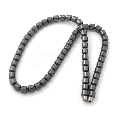 Column Synthetic Non-Magnetic Hematite Beaded Necklaces NJEW-R020-08-1