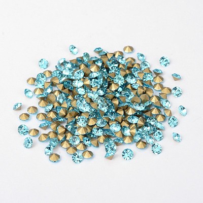 Back Plated Grade A Diamond Glass Pointed Rhinestone RGLA-SS14-004-1