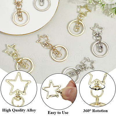 18Pcs Alloy Swivel Keychain Clasps KEYC-SP0001-48A-G-1