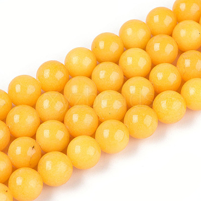 Dyed Natural Mashan Jade Round Beads Strands G-T139-8mm-67A-1