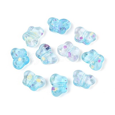 Spray Painted Transparent Acrylic Beads OACR-N149-01C-1