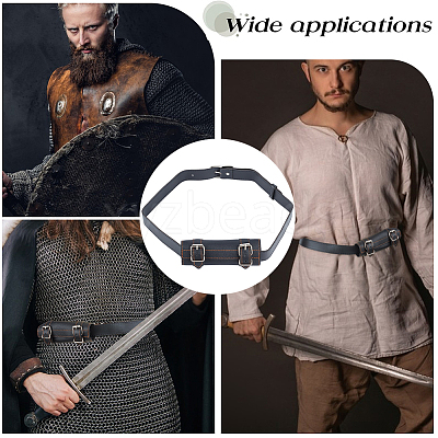 PU Leather with Alloy Waist Fencing Sheath AJEW-WH0419-05A-1