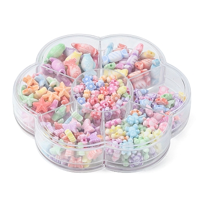 260Pcs 7 Style Craft Style Acrylic Beads MACR-FS0001-38-1