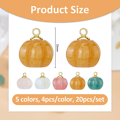 20Pcs 5 Colors Natural Green Aventurine & Topaz Jade & Rose Quartz PALLOY-FH00086-1
