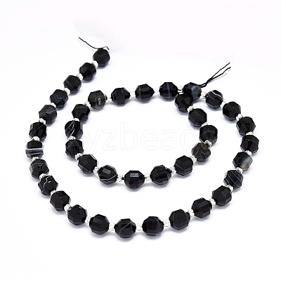 Natural Black Onyx Beads Strands G-O201B-52A-1