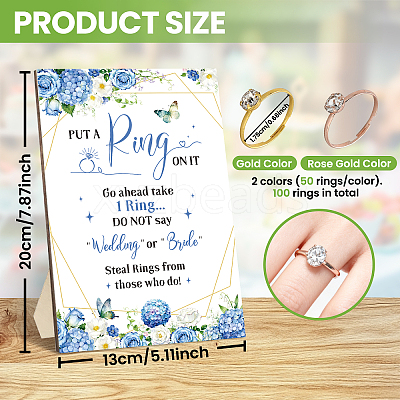100Pcs Adjustable Alloy Rhinestone Finger Rings RJEW-CL0001-03B-1