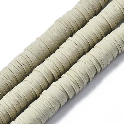 Flat Round Handmade Polymer Clay Beads CLAY-R067-10mm-02-1