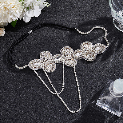 Glass Rhinestone HeadBands for Women OHAR-WH0021-74P-1
