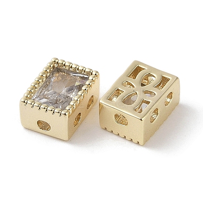 Brass with Cubic Zirconia Beads KK-G491-35G-02-1