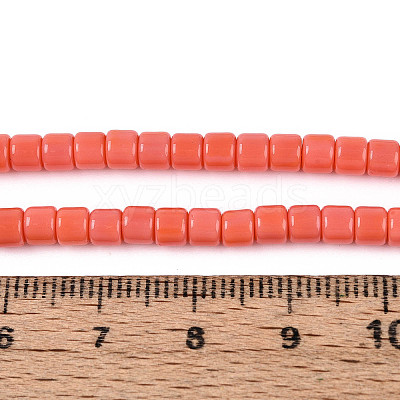 Opaque Solid Color Glass Beads Strands GLAA-N065-4x4mm-C02-1