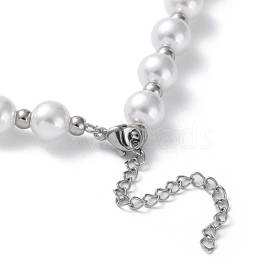 Plastic Pearl Graduated Beaded Necklace NJEW-F317-03P-1