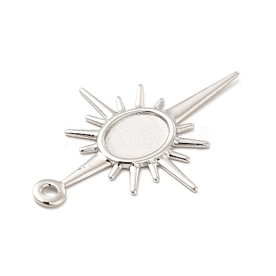 Rack Plating Brass Pendant Cabochon Settings KK-E067-29P-1