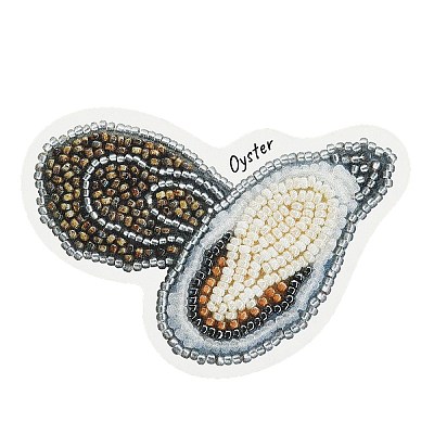 MIYUKI Seed Beads Oyster Brooch Making Kits DIY-H165-04D-1