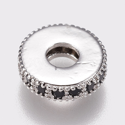 Brass Micro Pave Cubic Zirconia Bead Spacers ZIRC-K074-11A-02P-1
