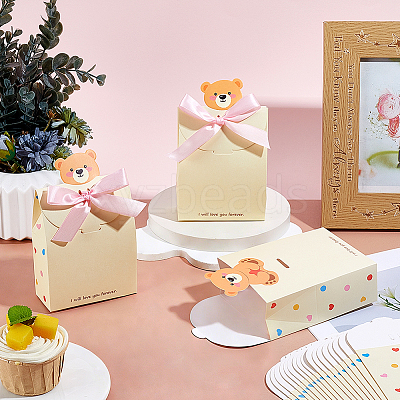 10Pcs Bear Folding Paper Gift Boxes CON-WH0001-77A-1