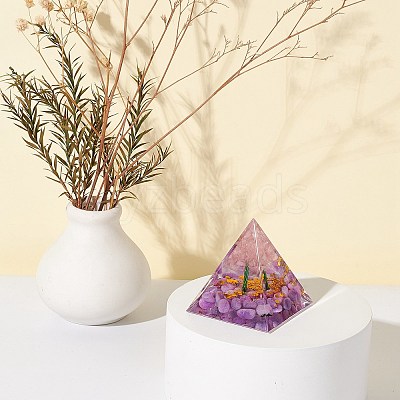 Orgonite Pyramid Resin Display Decorations DJEW-I017-01A-1