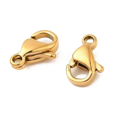 Ion Plating(IP) 304 Stainless Steel Lobster Claw Clasps Hand Polished X-STAS-AB09-G-01-1