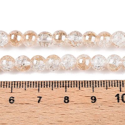 Electroplated Crackle Glass Beads Strands EGLA-N014-6mm-02-1