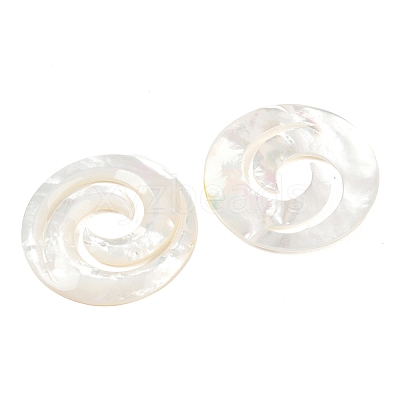 Natural White Shell Cabochons SSHEL-B006-05-1