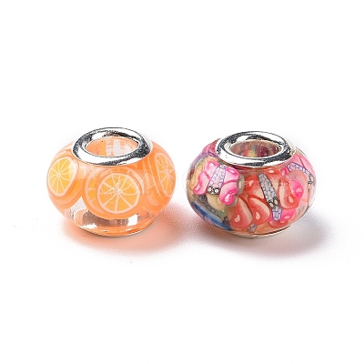 Transparent Resin European Rondelle Beads RPDL-P005-01P-14-1