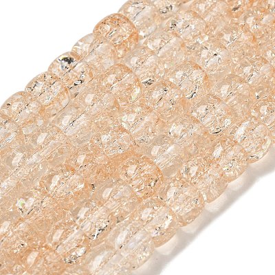 Transparent Spray Painting Crackle Glass Beads Strands GLAA-NH0001-05H-1