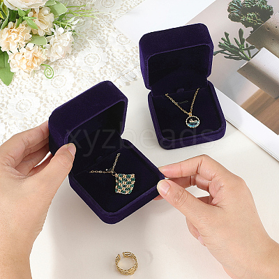Square Velvet Jewelry Boxes for Pendant CON-WH20013-03B-1