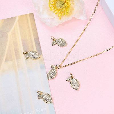 5Pcs Brass Micro Pave Cubic Zirconia Pendants ZIRC-SZ0005-34-1