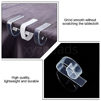 48Pcs 2 Style  Transparent Plastic Anti-slip Tablecloth Clips AJEW-GL0002-15-1