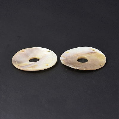 Natural Freshwater Shell Connector Charms SHEL-C003-09-1