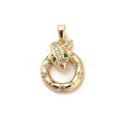 Brass Micro Pave Cubic Zirconia Pendants KK-C108-01B-G-1