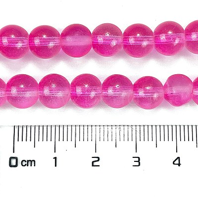 Frosted Transparent Glass Bead Strands X1-GLAA-P065-8mm-11-1