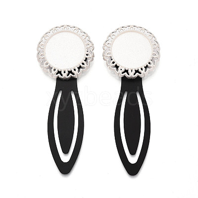 Alloy & Iron Bookmark Cabochon Settings PALLOY-N184-07S-1
