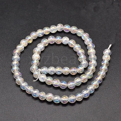 Electroplate Synthetic Crackle Quartz Bead Strands EGLA-J067-8mm-AB01-1
