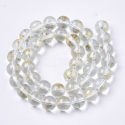 Transparent Spray Painted Glass Bead Strands GLAA-N035-03D-B09-1