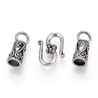 Tibetan Style Alloy Hook and S-Hook Clasps X-TIBEP-S300-21AS-RS-1
