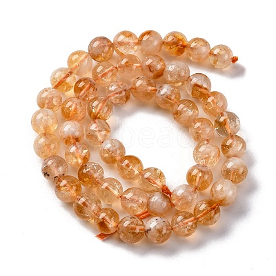 Heated Natural Citrine Bead Strands G-P466-01C-01-1