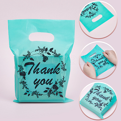 100Pcs Thank You Printed Eco-Friendly Reusable Bags ABAG-SP0001-61A-C-1