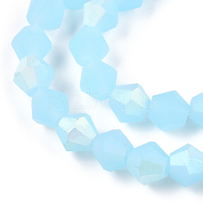 Imitation Jade Bicone Frosted Glass Bead Strands LS-EGLA-A039-J6mm-MB03-1