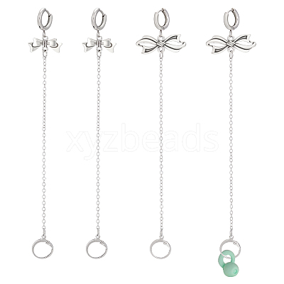 2Piar 201 & 304 Stainless Steel Hoop Earrings EJEW-WR00003-1